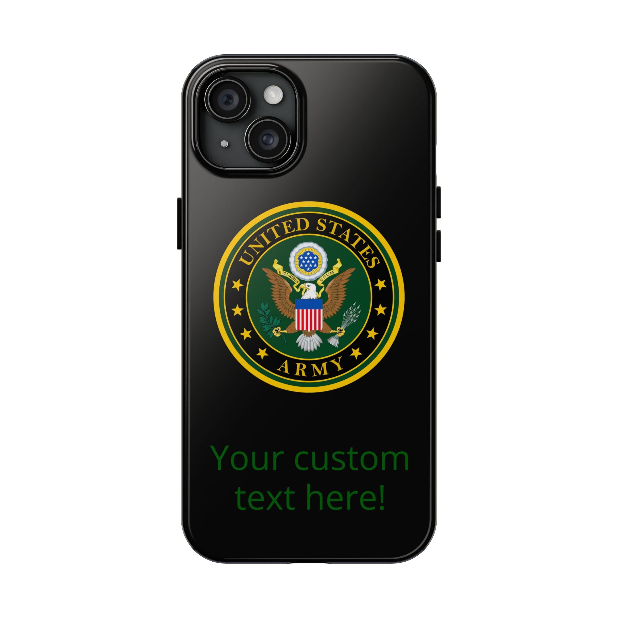 Army Emblem Tough Phone Case — Custom Text Military iPhone Cover
