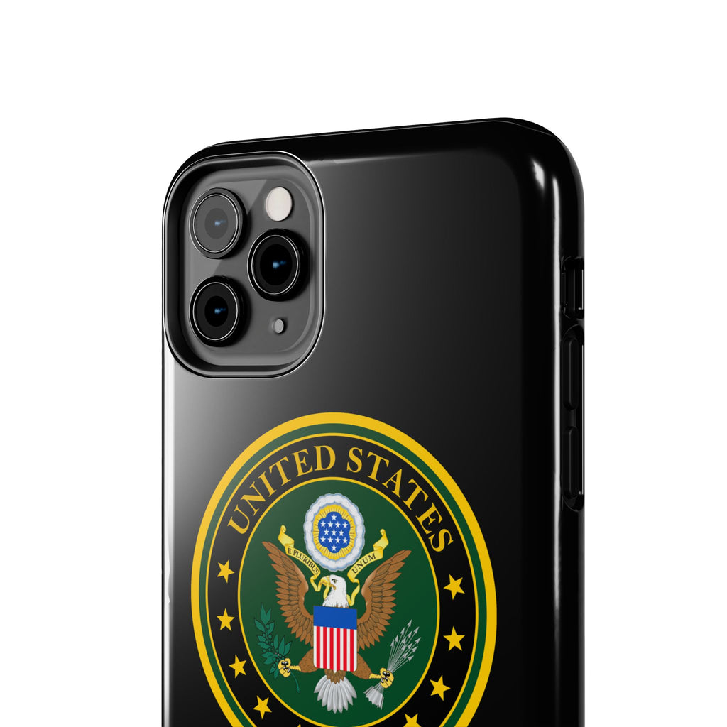 Army Emblem Tough Phone Case — Custom Text Military iPhone Cover