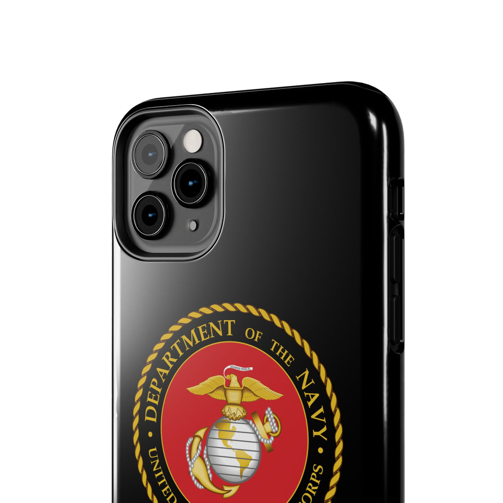 USMC Emblem Tough Phone Case — Custom Text Military iPhone Protector