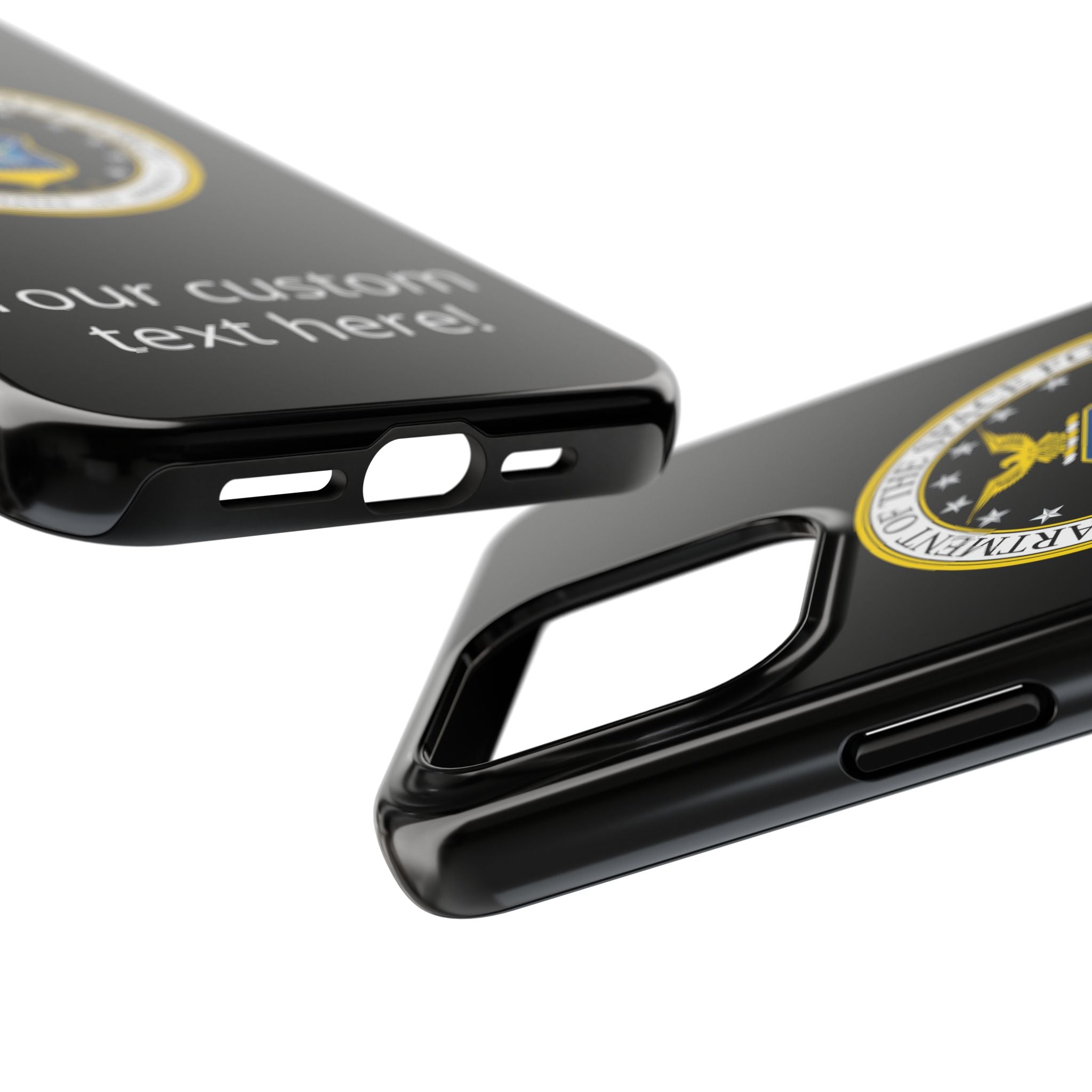 Space Force Tough Phone Case — Custom Text Military Emblem Protective Case