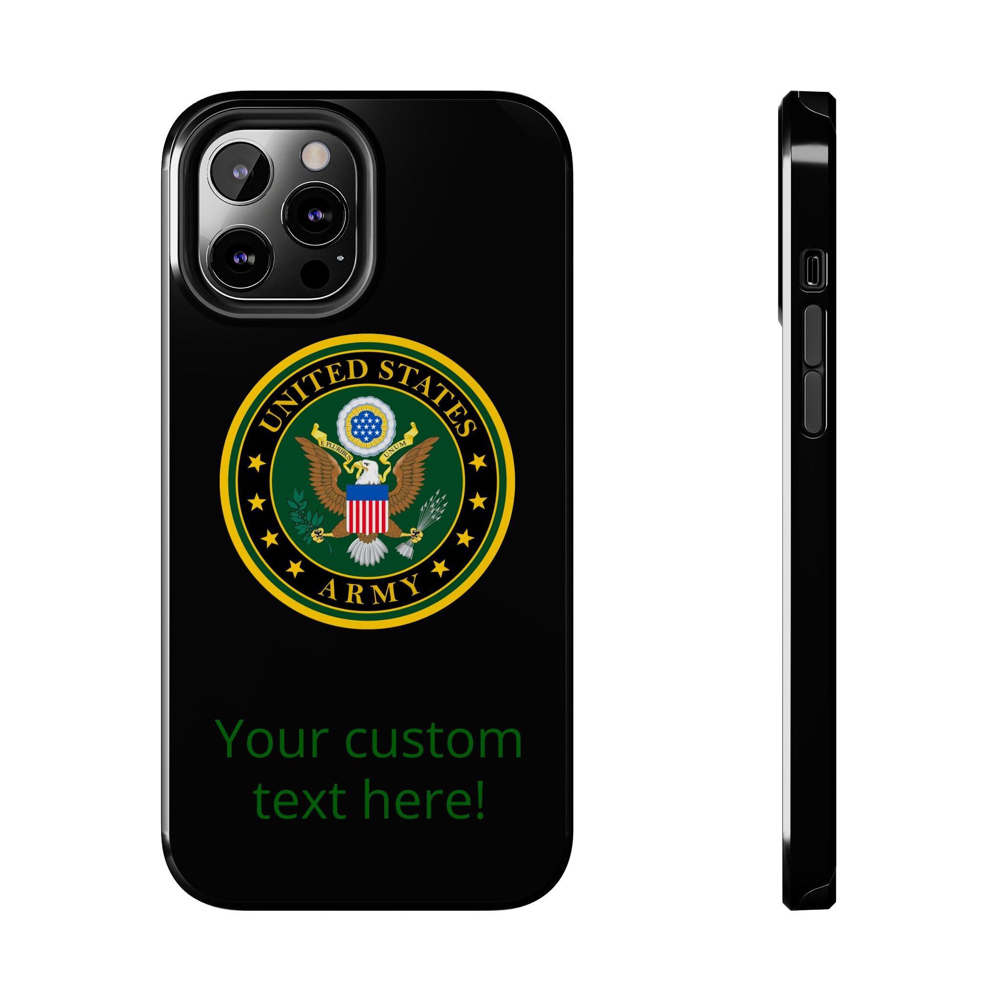 Army Emblem Tough Phone Case — Custom Text Military iPhone Cover