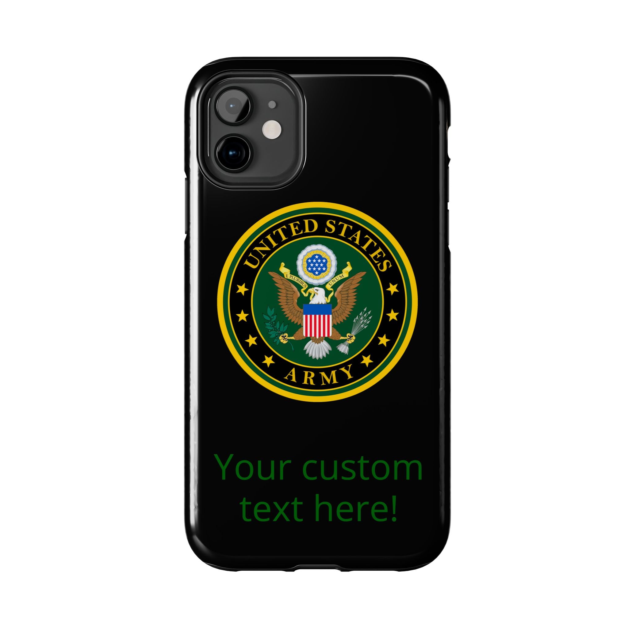 Army Emblem Tough Phone Case — Custom Text Military iPhone Cover