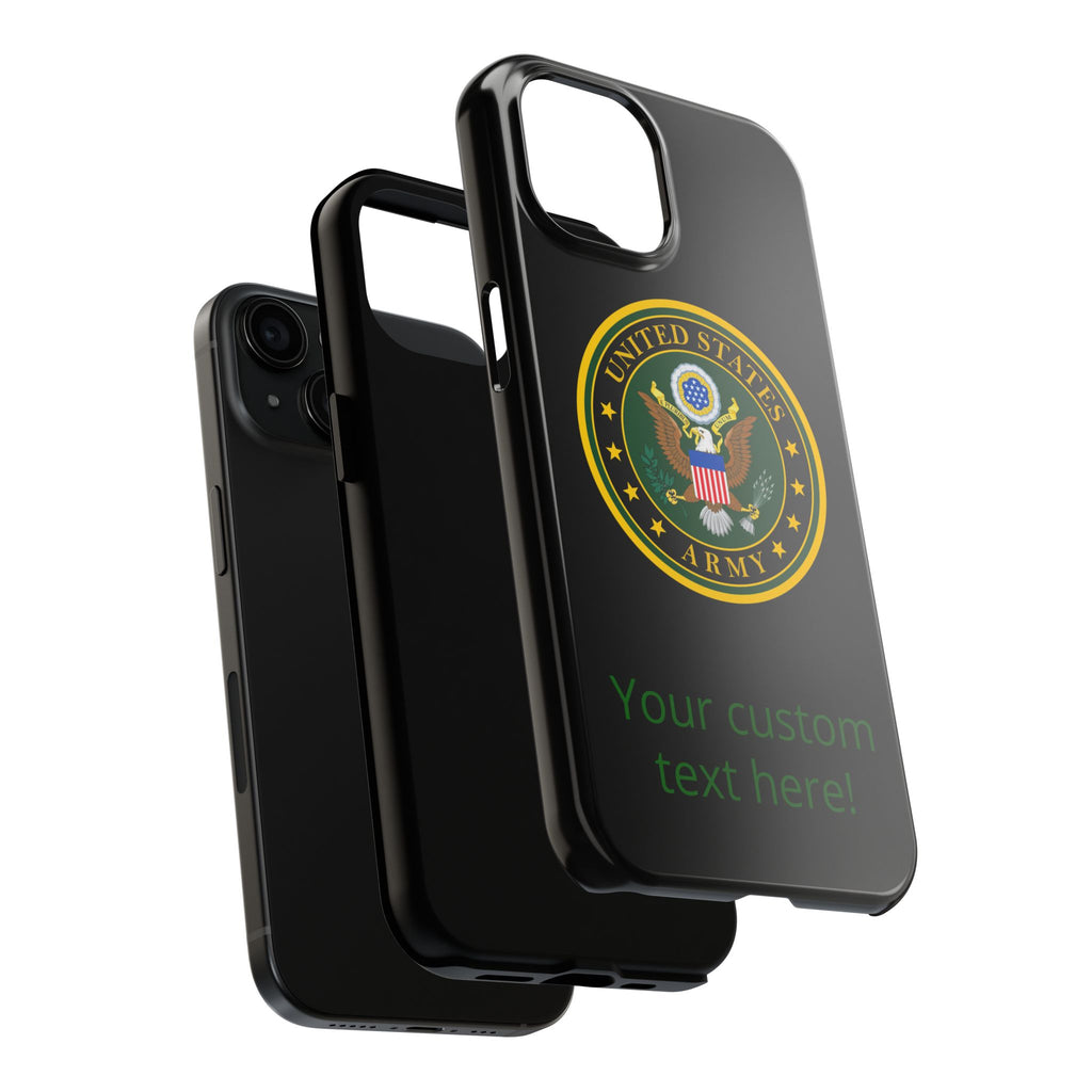 Army Emblem Tough Phone Case — Custom Text Military iPhone Cover