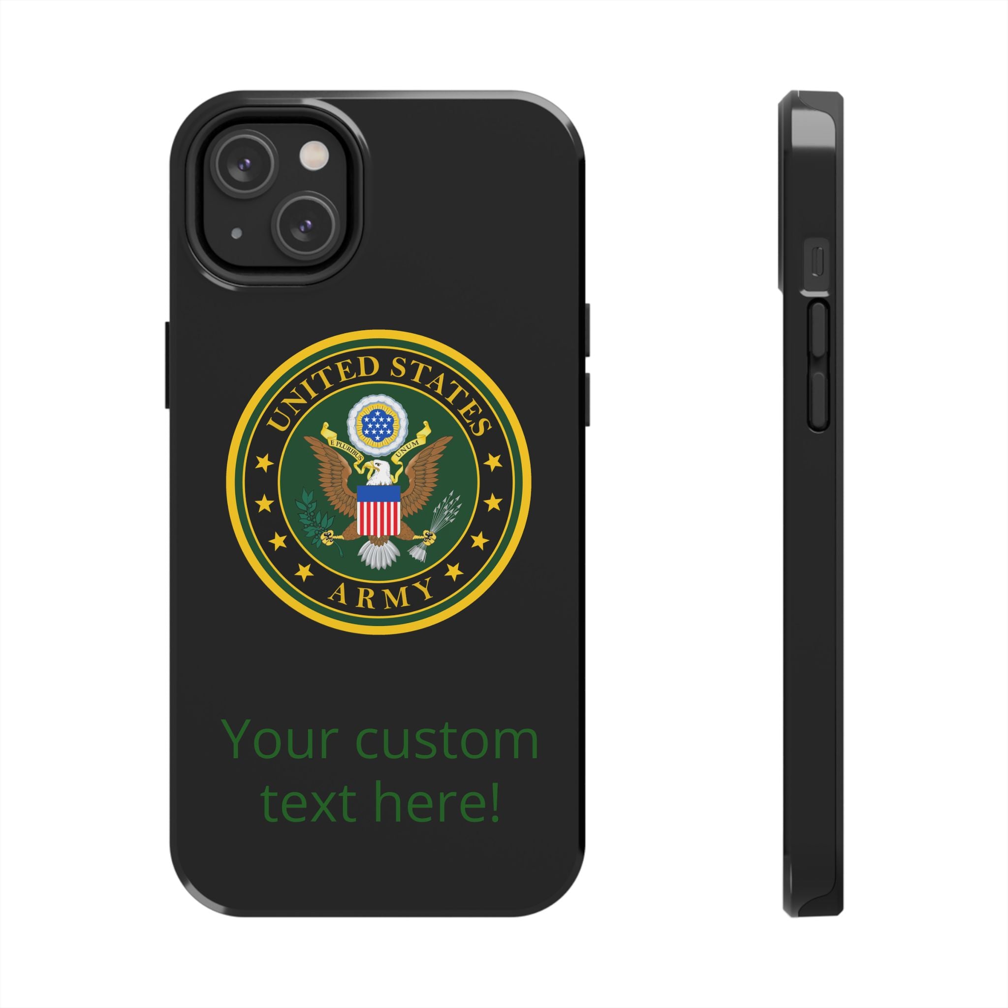 Army Emblem Tough Phone Case — Custom Text Military iPhone Cover
