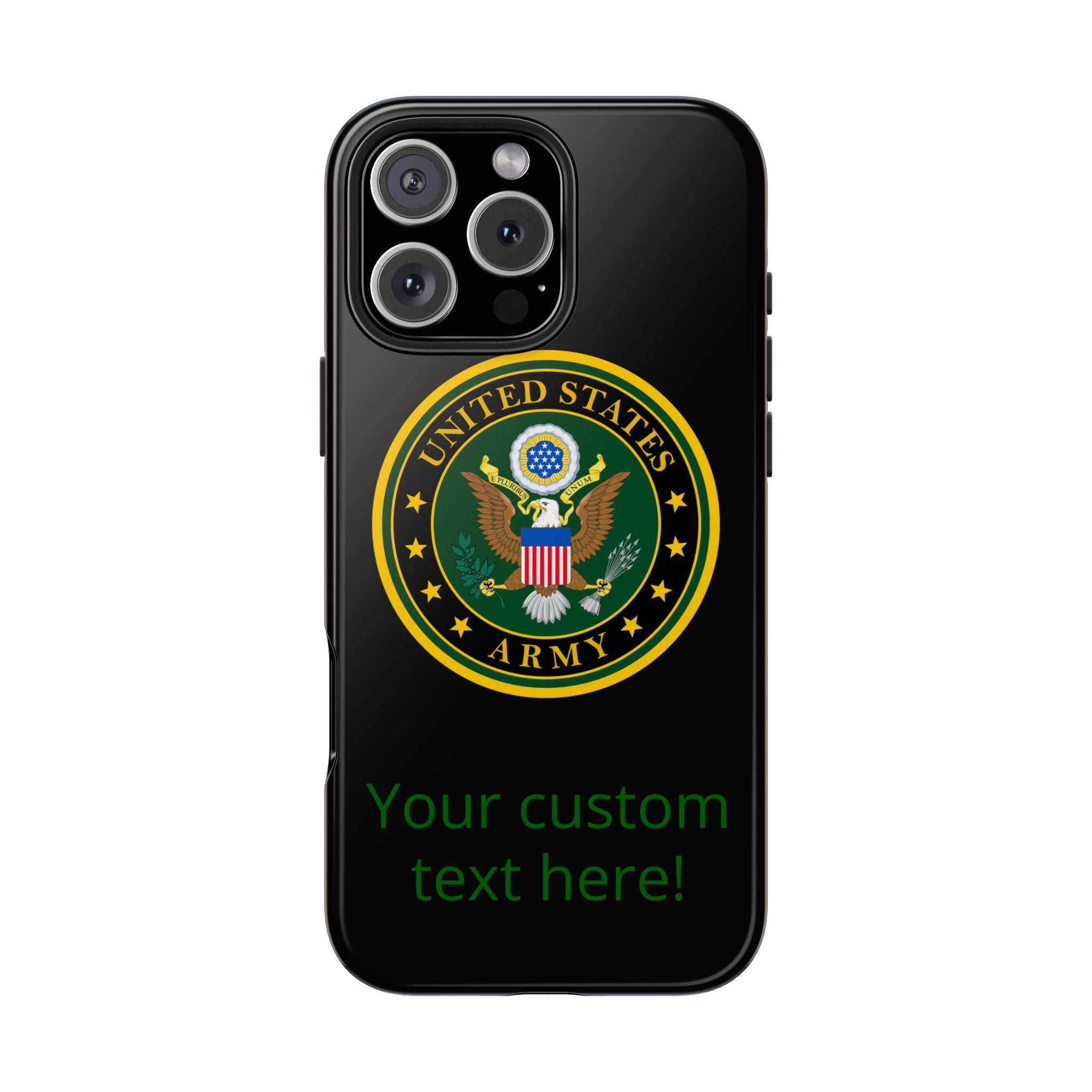 Army Emblem Tough Phone Case — Custom Text Military iPhone Cover