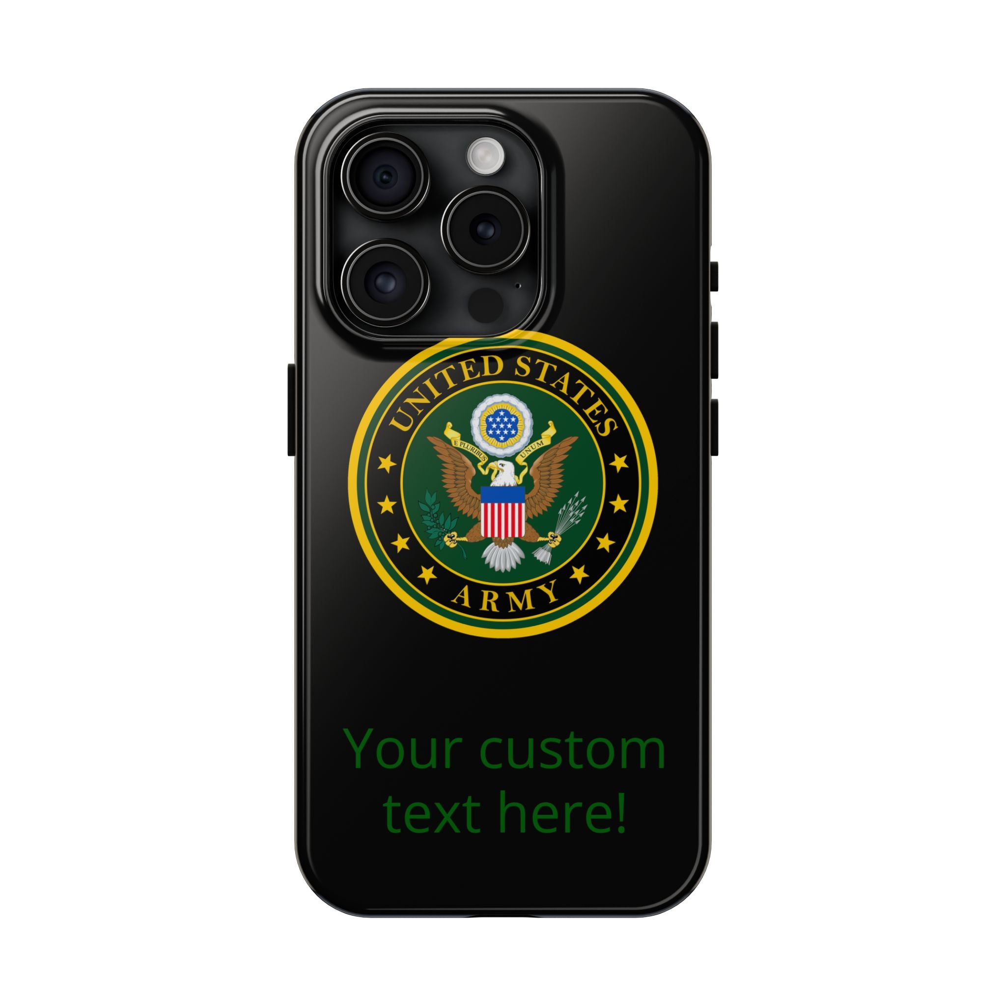 Army Emblem Tough Phone Case — Custom Text Military iPhone Cover