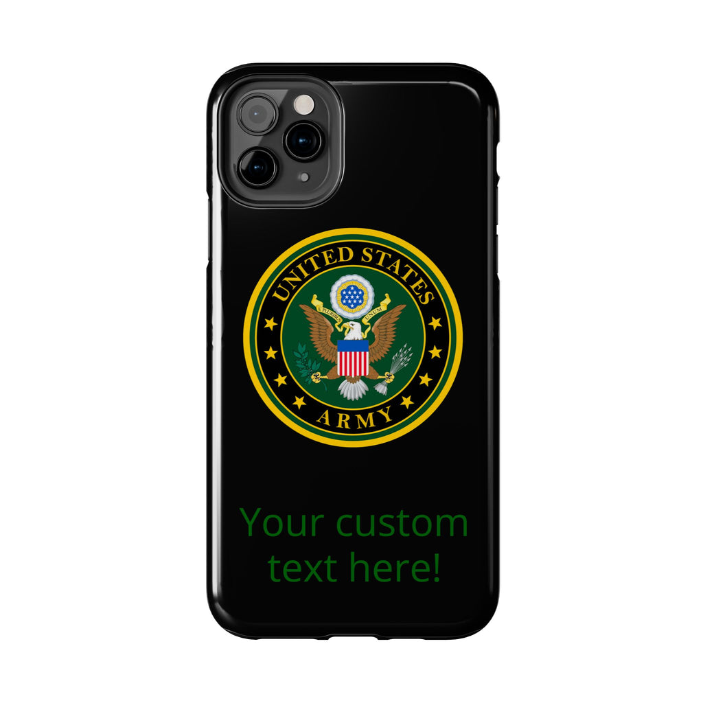 Army Emblem Tough Phone Case — Custom Text Military iPhone Cover