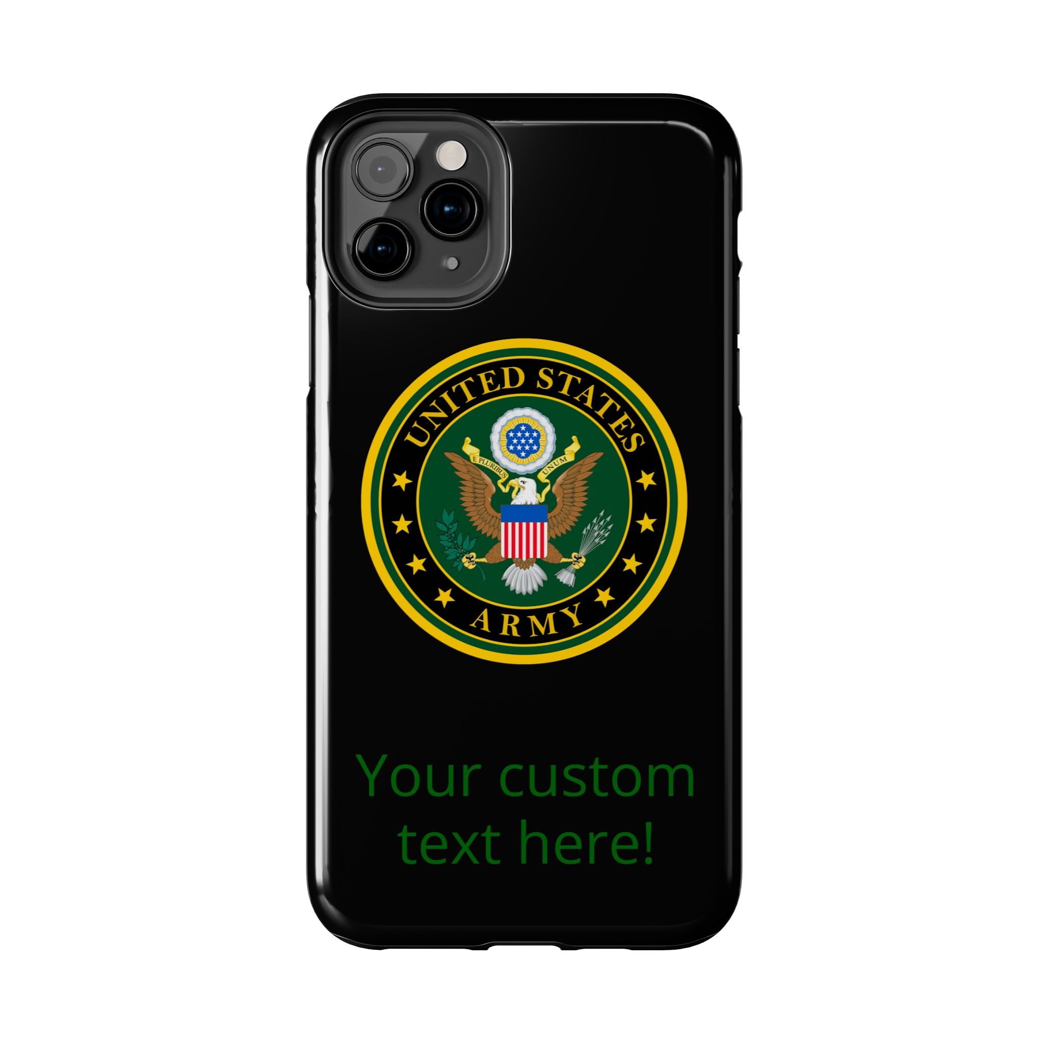 Army Emblem Tough Phone Case — Custom Text Military iPhone Cover