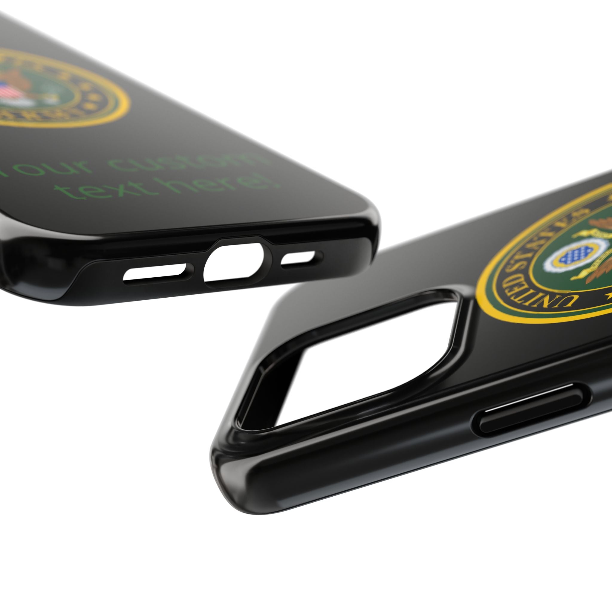 Army Emblem Tough Phone Case — Custom Text Military iPhone Cover