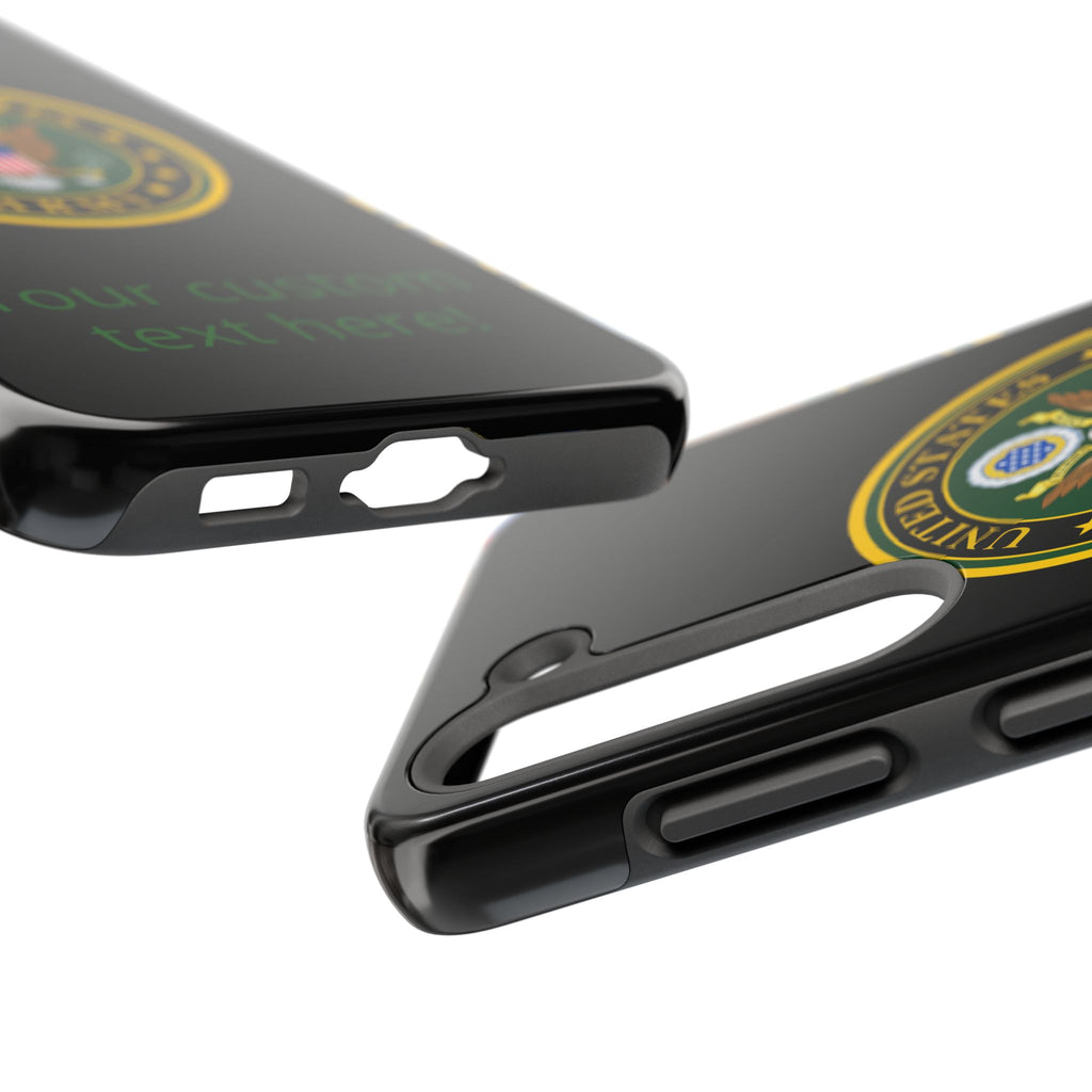 Army Emblem Tough Phone Case — Custom Text Military iPhone Cover