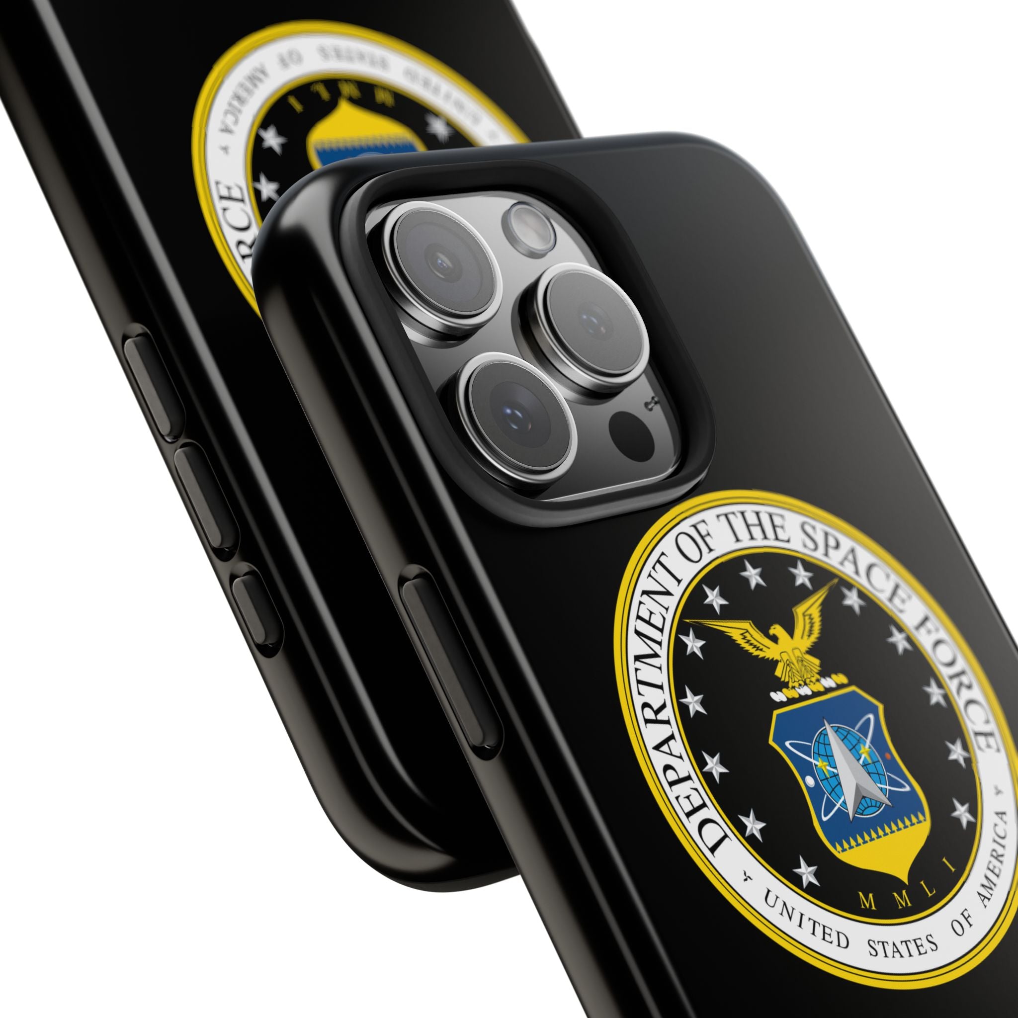 Space Force Tough Phone Case — Custom Text Military Emblem Protective Case