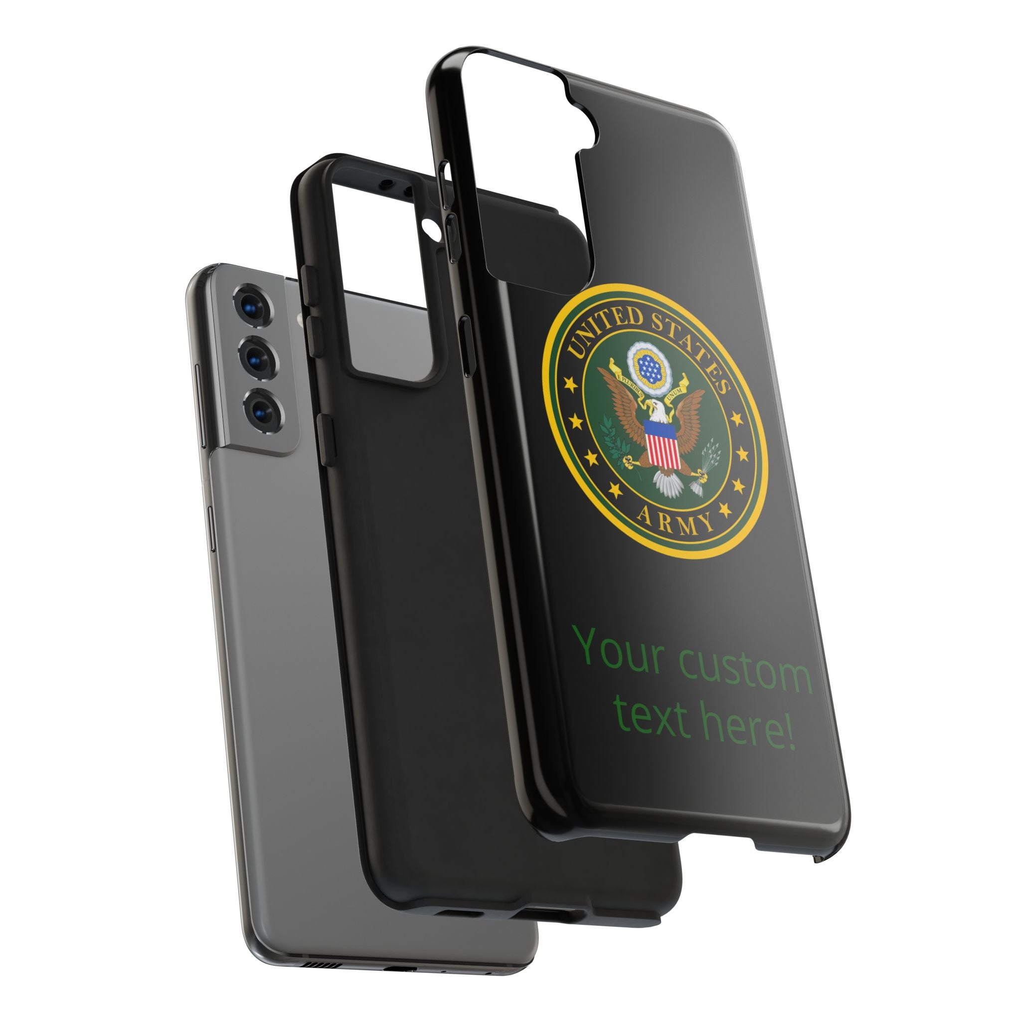 Army Emblem Tough Phone Case — Custom Text Military iPhone Cover